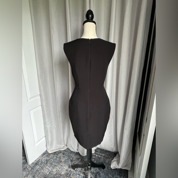 Formal Black Dress with Pleated Accents - Picture 3 of 5